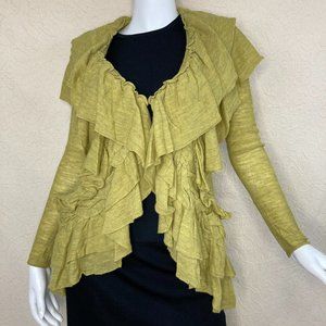 Anthro Guinevere Settling Petals Merino Cardigan